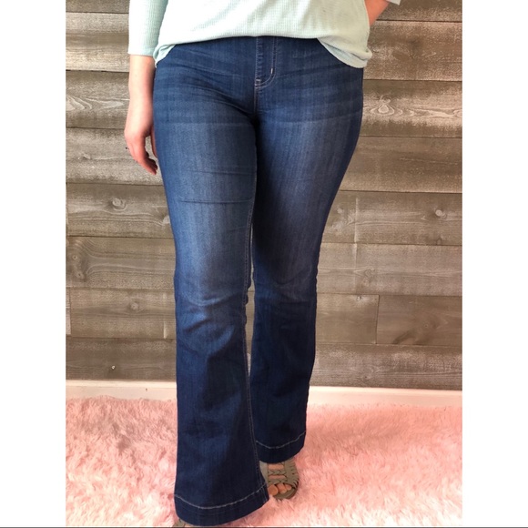 RESTOCK! New Cello Jeans Pull On Flares Dark Wash - Picture 10 of 16